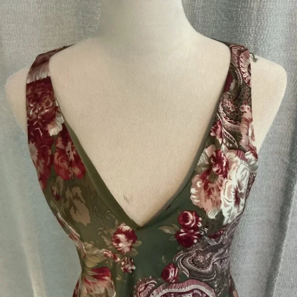 LAUREN Ralph Lauren Floral Satin Charmeuse Sleeveless Dress - Picture 9 of 16